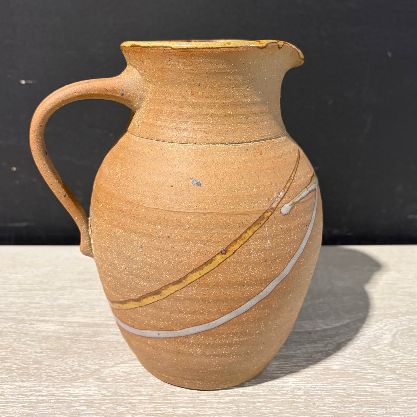 Hand Crafted Ceramic Stoneware Pitcher, 7"W x 5.5"D x 8"H
