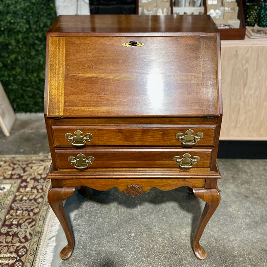 Small Vintage Queen Anne Style Secretary, 25.5"W x 17.5"D x 39"H