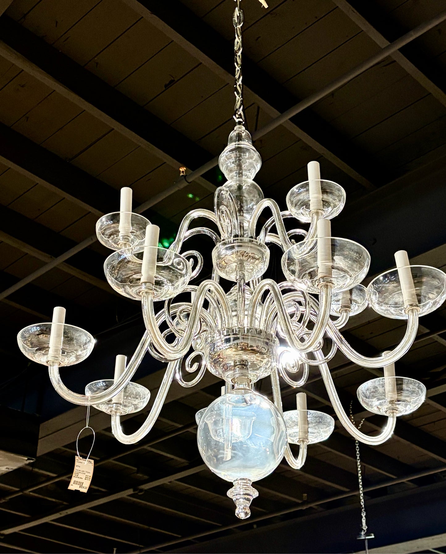 Preciosa Lustry, 12 Bulbs, Bohemian Crystal Chandelier, 36"Dia x 40"H