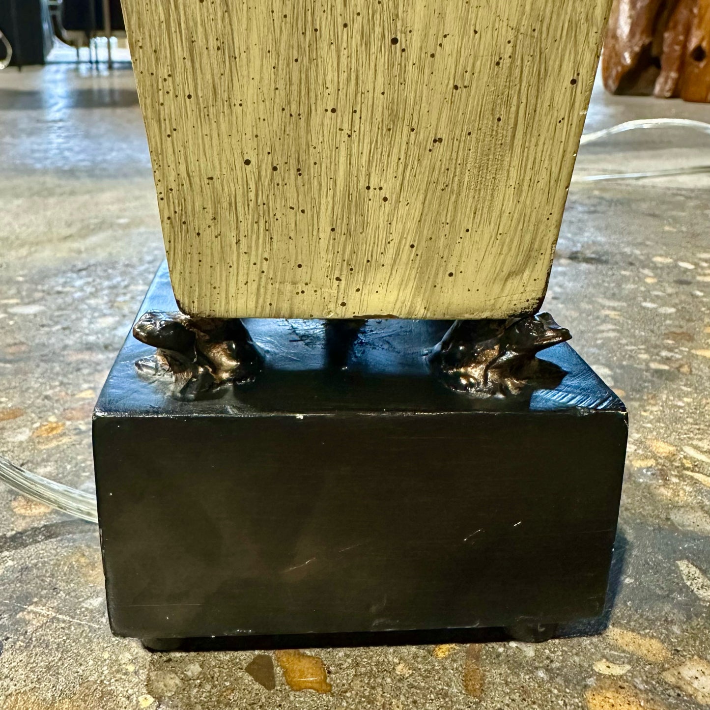 PAIR of Lucas + McKearn Grenoille Lamps, Gold & Black, 10" L x 10" W x 31" H