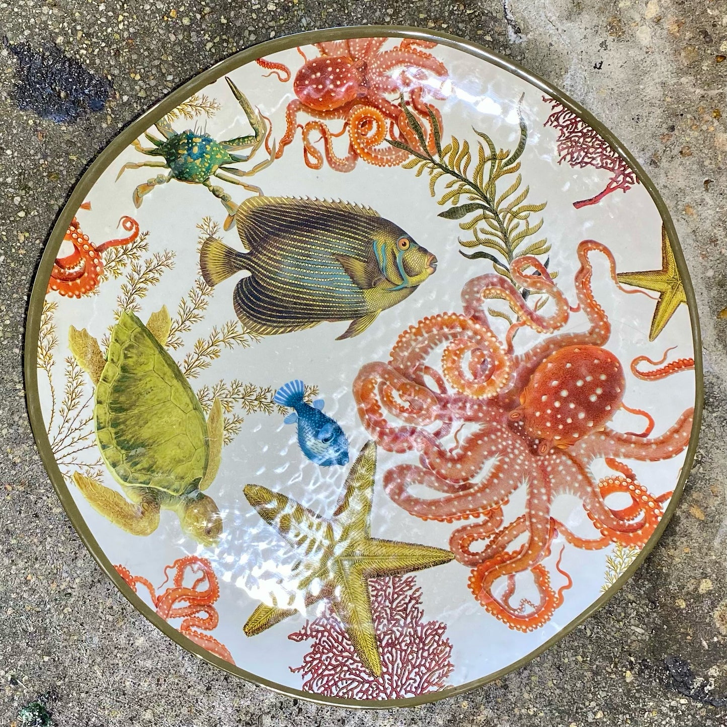 Pottery Barn Under the Sea Melamine Platter, 16.75"Dia x .75"H