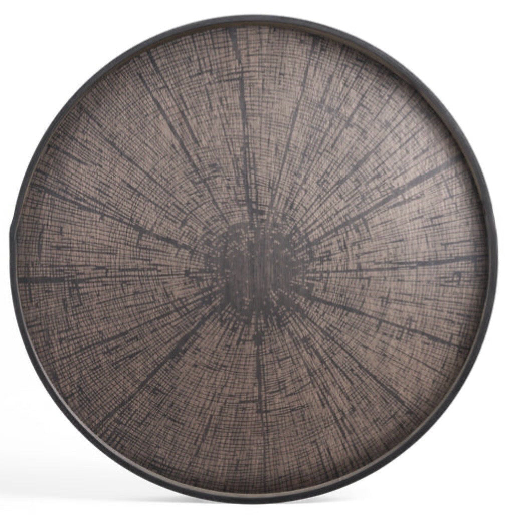 The Round Tray, Black Slice Wooden, XL, 36.2" W x 36.2" D x 1.5" H