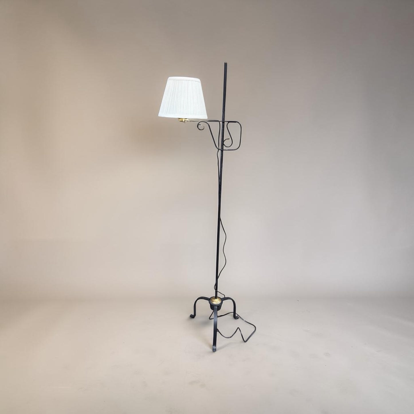 Wrought Iron Floor Lamp, 61"H x 17"W x 10"D