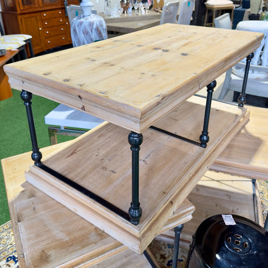 Rustic Wood & Metal Coffee Table, 42" L x 22" W x 19" H