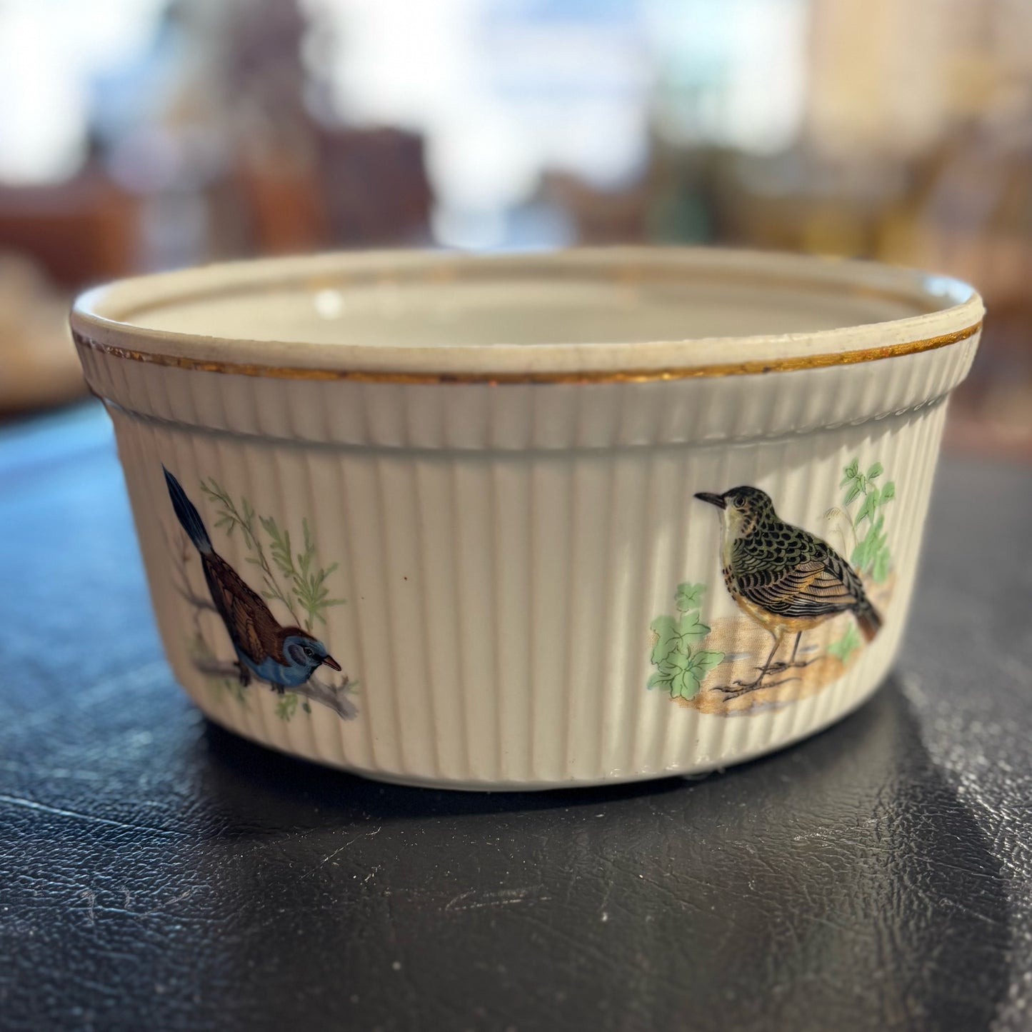 Souffle Dish, Le Faune, France, 7.5" D x 3.5" H