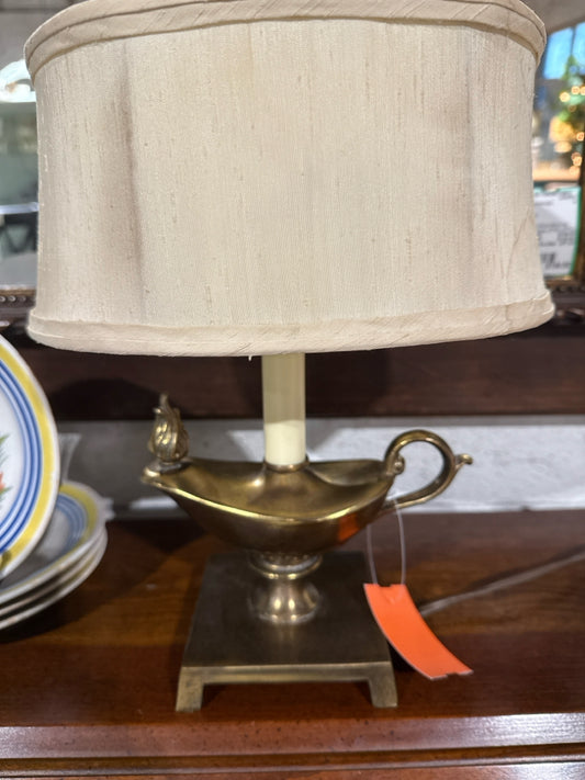 Vintage mid-century genie lamp, brass, AS IS, 12.5"H x 9"W x 7"D