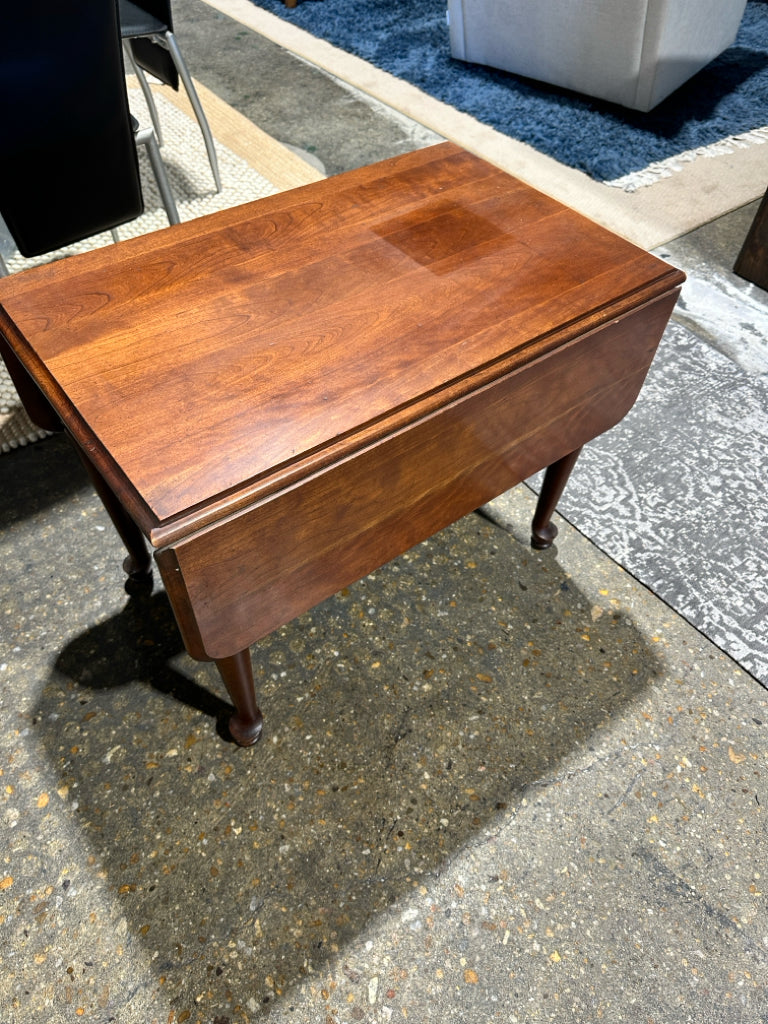 PAIR of Queen Anne drop leaf side tables, (AS IS), 29"L x 18"W x 22"H