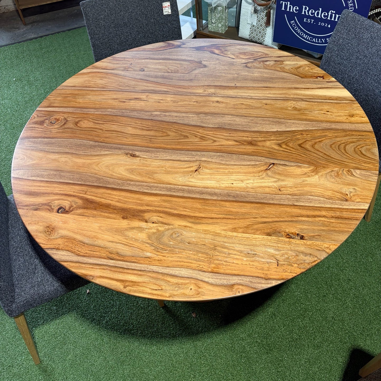 Mordern Rustic Wood Dining Table, 46"W x 46"D x 29.5"H