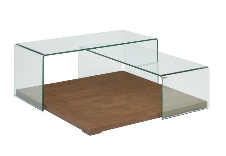 Casabianca Kinetic coffee table, walnut veneer, 18†H x 47.5†W x 47.5†D