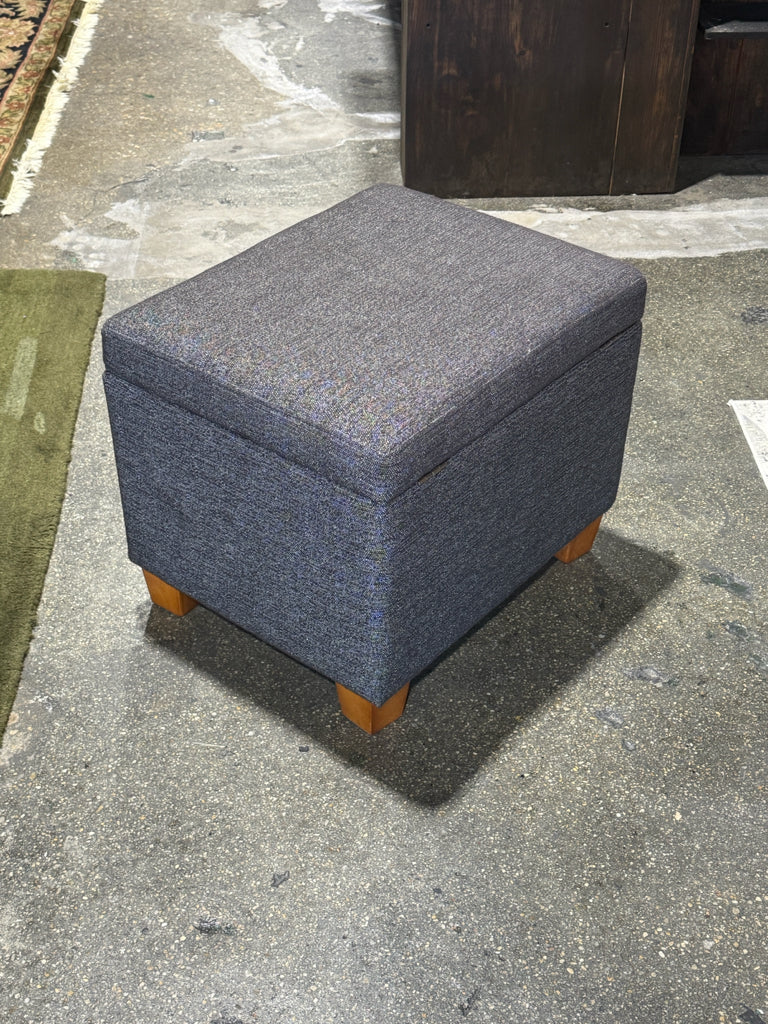 Upholstered storage ottoman, 21"W x 17"D x 18"H