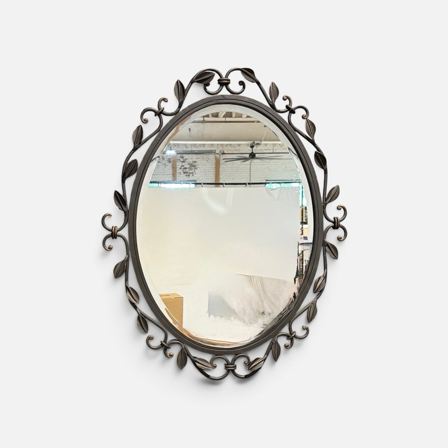 Black Wrought Iron Framed Mirror 24" W x 30" H