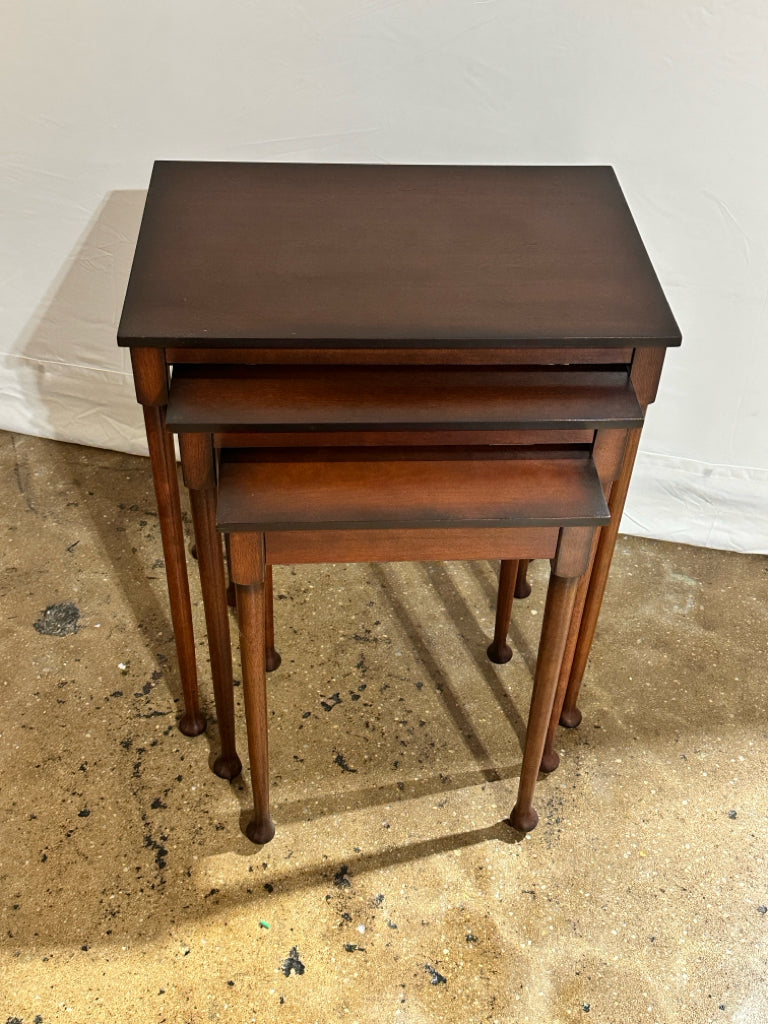 Bombay Co. nesting tables, 16"D x 23"W x 25.5"H