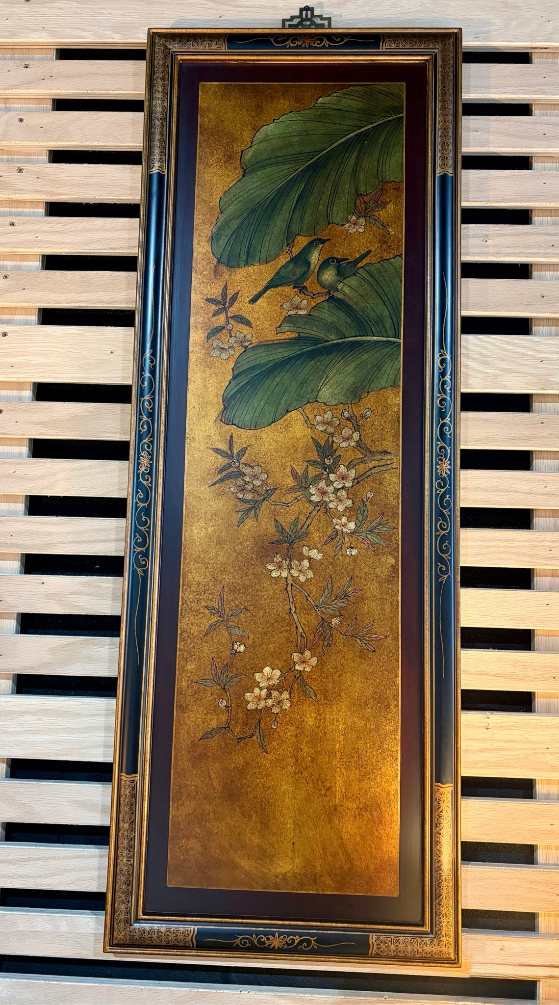 Pair of VTG Chinoiserie Wall Panels, 15"W x 42"H x 1"D