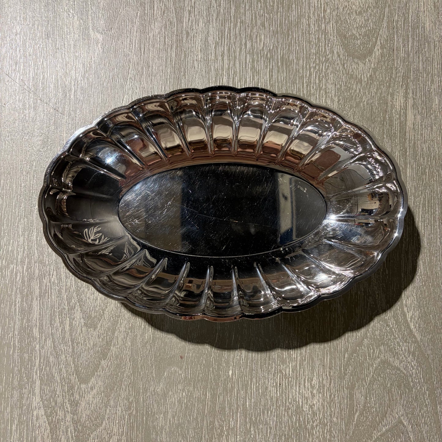 VTG Scalloped Oval Footed Silverplate Serving Dish 11.5"W x 7.5"D x 2.25"H