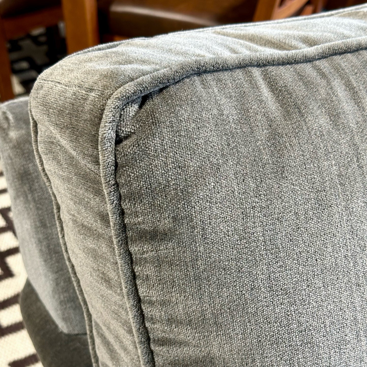 Theodore Alexander Sofa, Slate Performance Velvet, 82" L x 36" W x 32.5" H