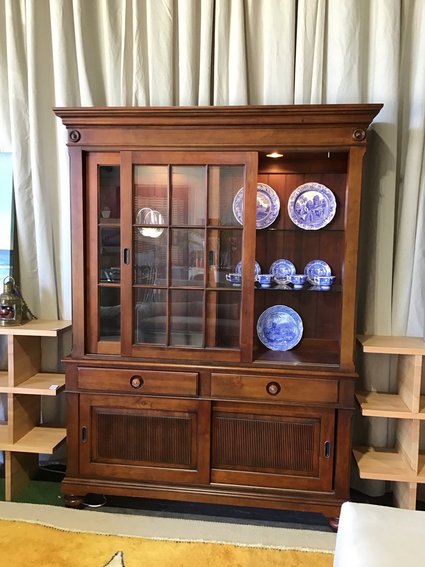 Ethan Allen British Classic China Cabinets in Maple . 61" W, 84"H, 18" D