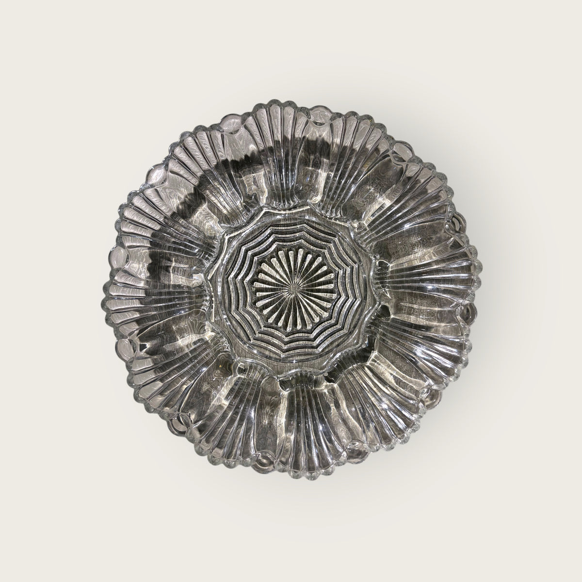 Cut Glass/Crystal Deviled Egg Plate, 10"Dia