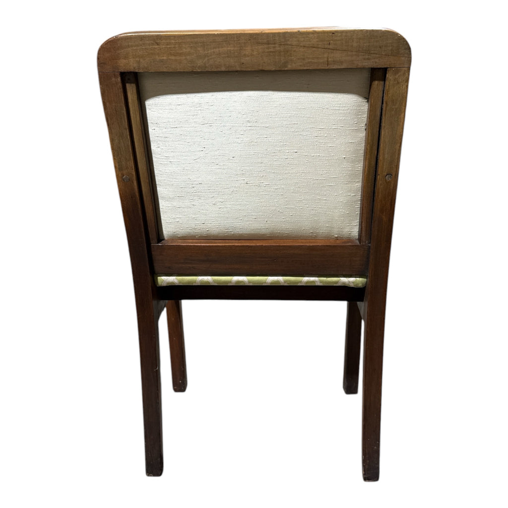 PAIR of Antique Hall Chairs, updated upholstery, 21"W x 13.5"D x 38"H