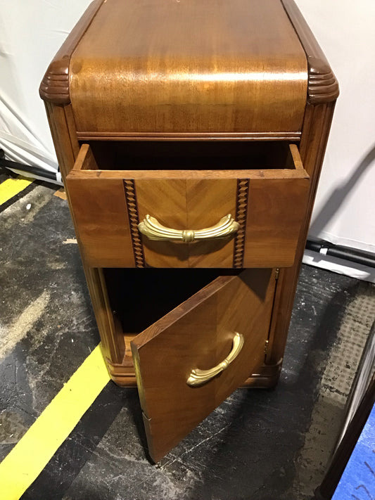 Art Deco Waterfall Nightstand 15" W x 14" D x 28" H