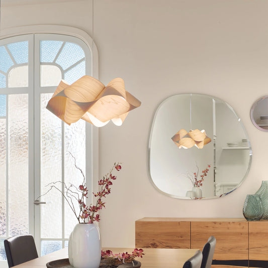 LZF Swirl Pendant Light, Ivory & Matte White, 29.5" Dia x 13.8" H