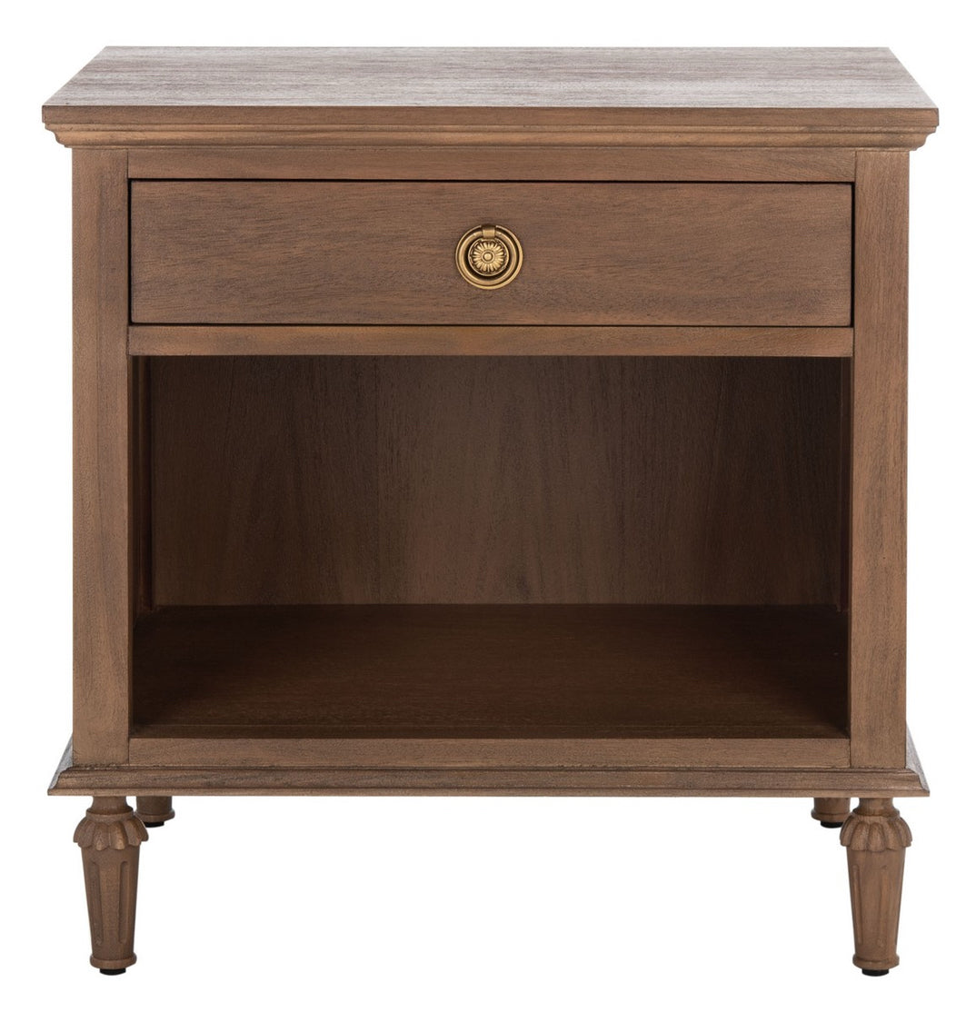 Safavieh Couture Lisabet 1 Drawer Wood Nightstand, Brown, 24" W x 19" D x 24" H