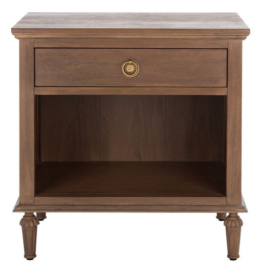 Safavieh Couture Lisabet 1 Drawer Wood Nightstand, Brown, 24" W x 19" D x 24" H