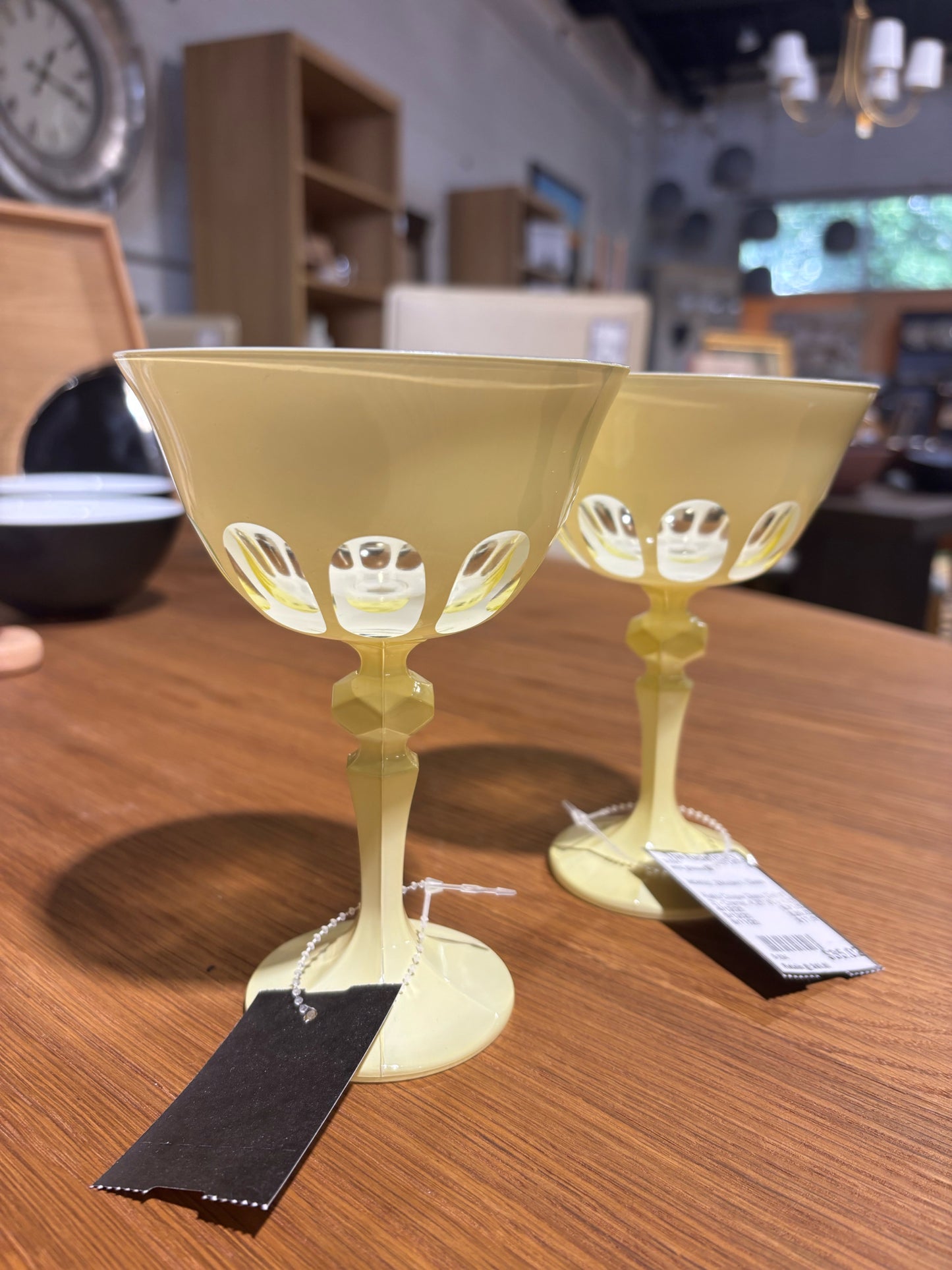 Rialto Coupe Glass (Set of 2) - Creme, 4.25" W x 4.25" D x 6" H