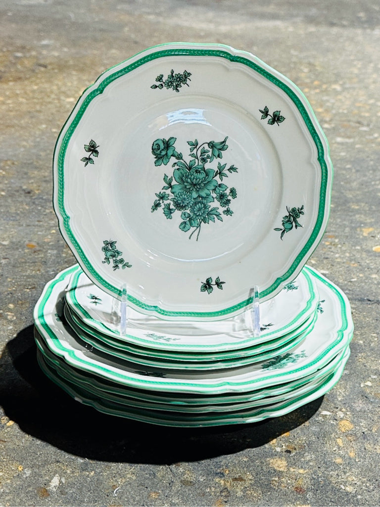 SET of 8 (total) Rosenthal Selb-Plossberg 'Green Bloom' dinner & salad plates