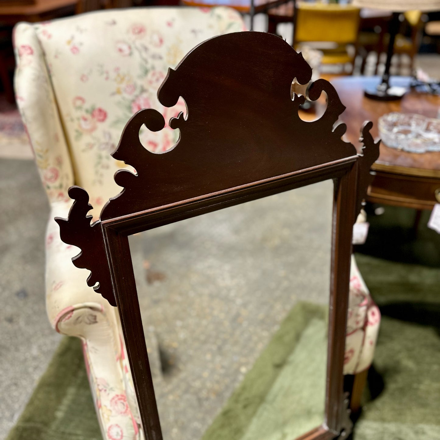Chippendale Style Mahogany Mirror, 22.5" L x 1" W x 43" H