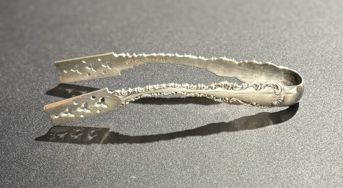 Louis XV Sugar Tongs by Whiting 4.5" L x .5" W