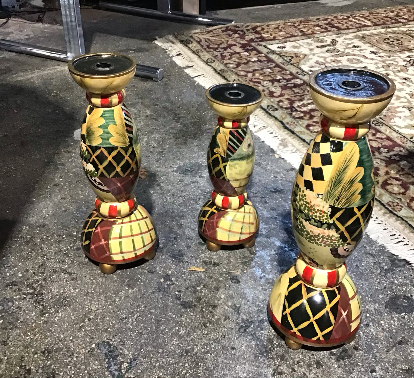 SET of 3 Bombay Co. Candleholders 11",13".15" H