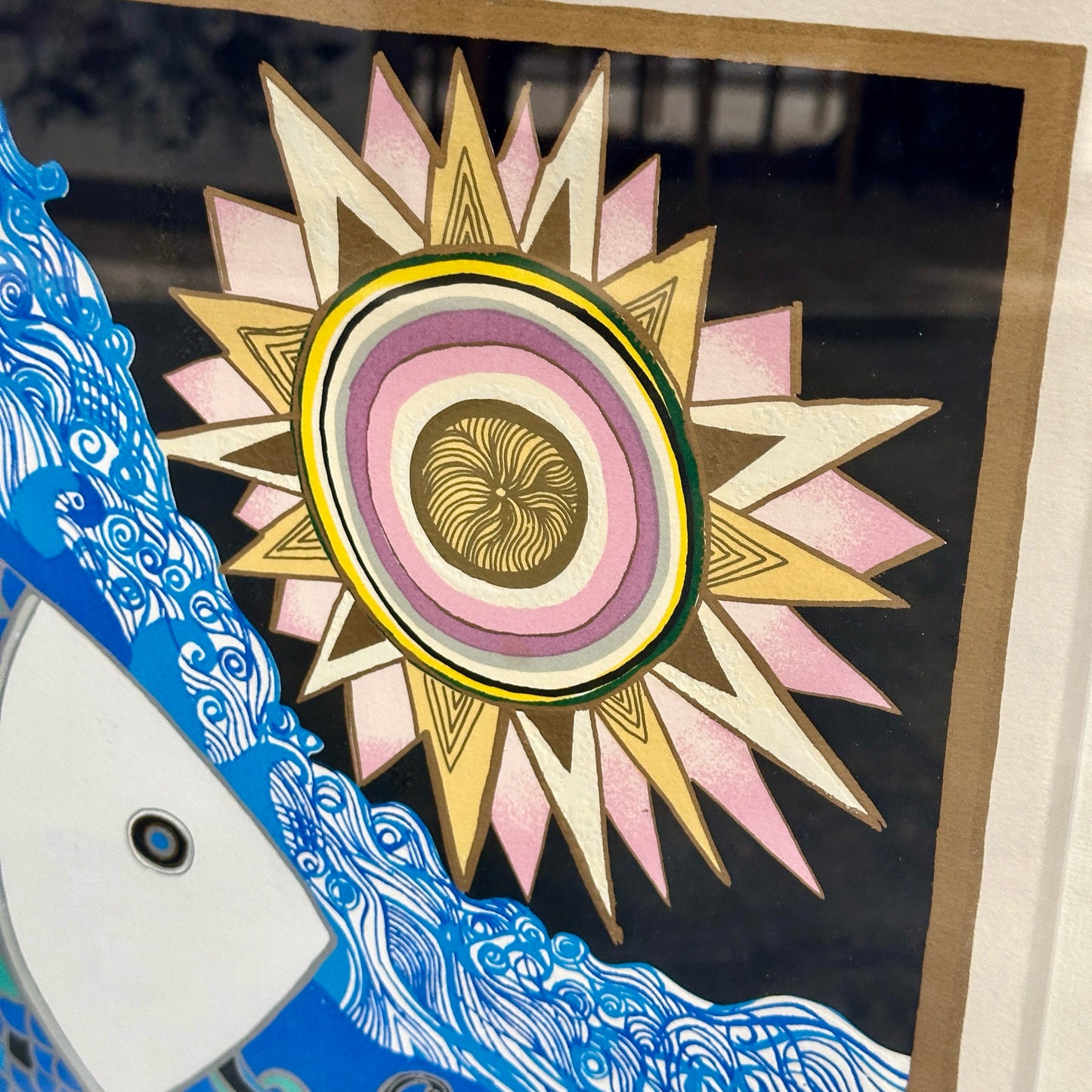 "Creation" by Ilan Hasson, Gold Framed, 37.5" L x 30.5"