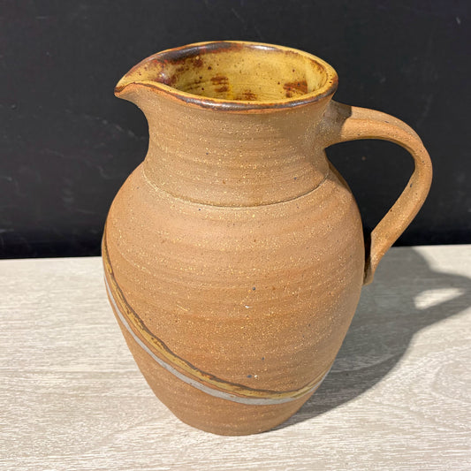 Hand Crafted Ceramic Stoneware Pitcher, 7"W x 5.5"D x 8"H