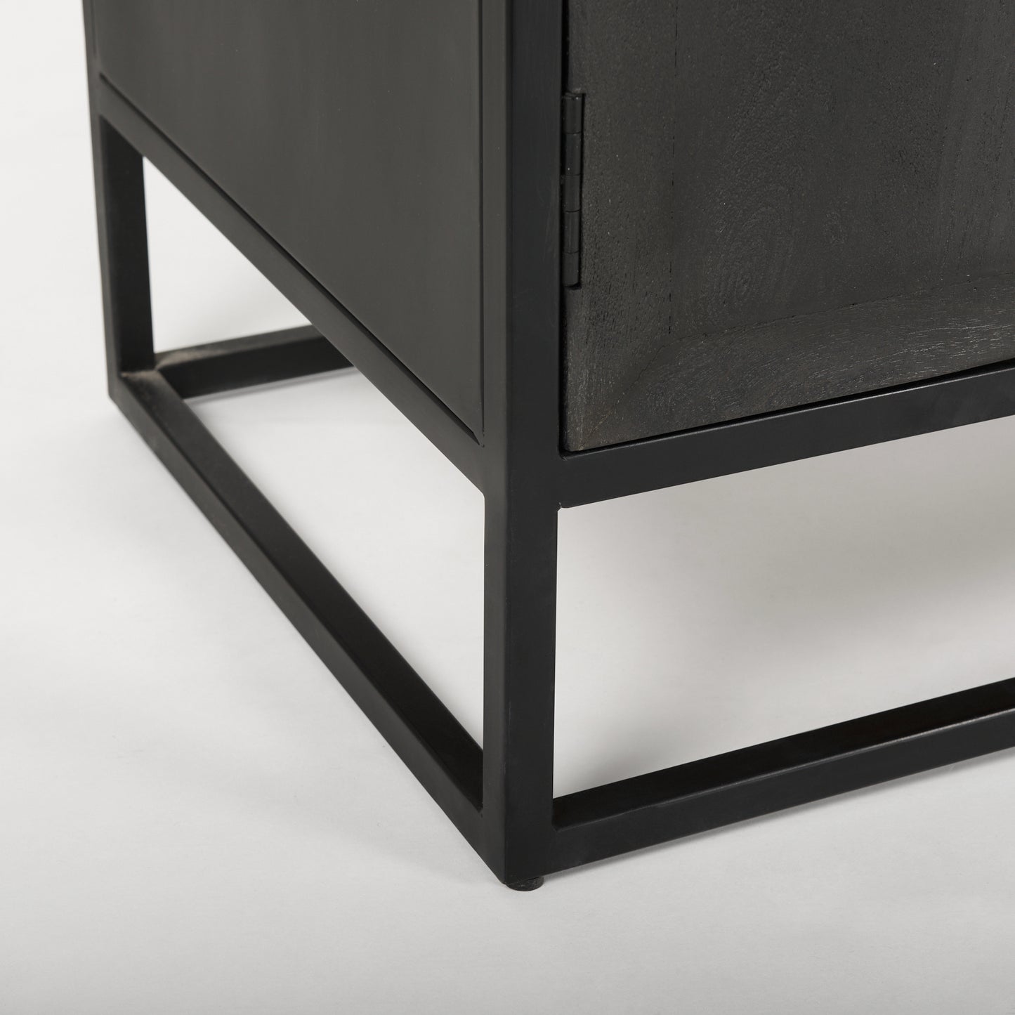 Mercana Sloan Wood Arch Cabinet w/ Metal Frame, Black, 47.5"W x 18.5"D x 85.5"H