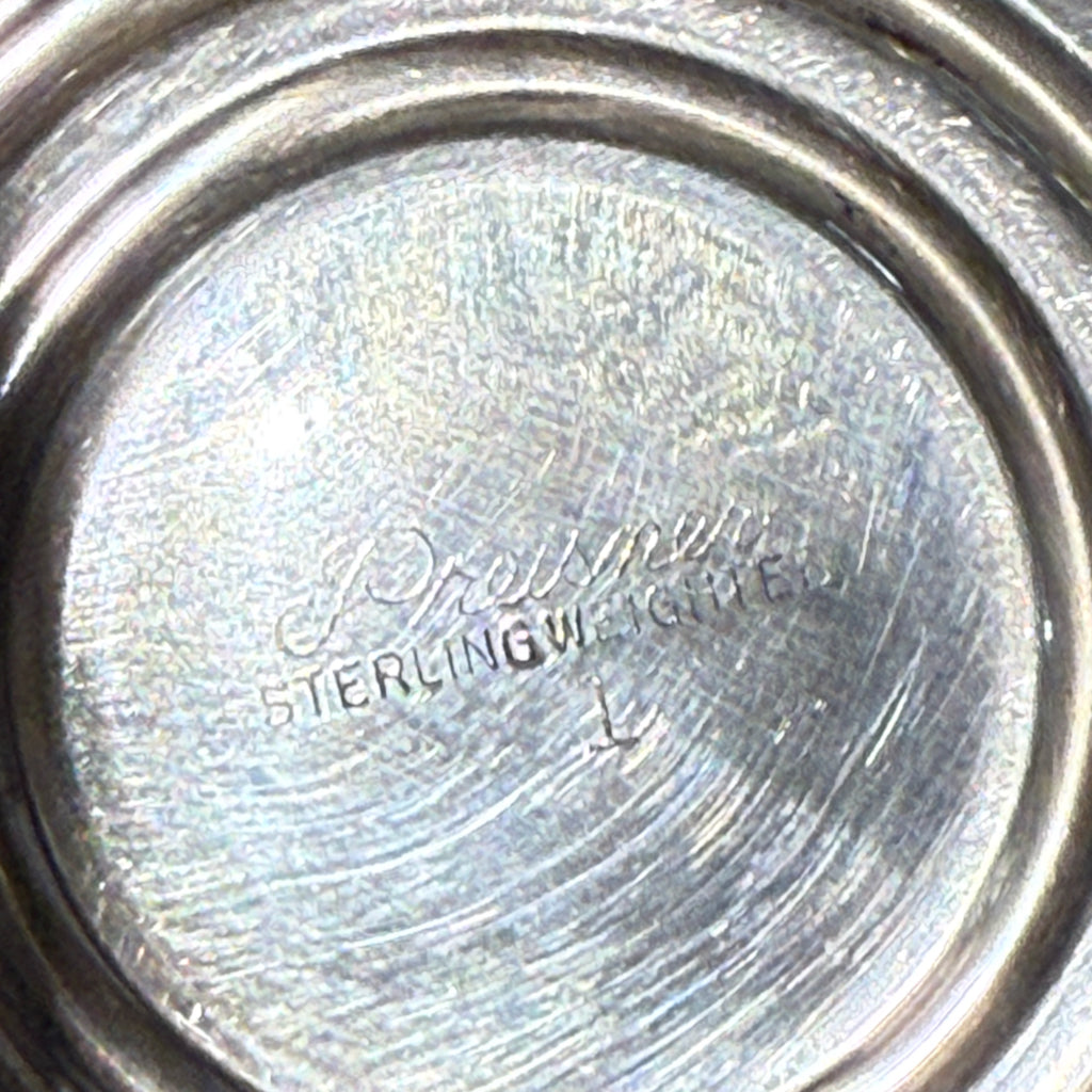Vintage Preisner weighted sterling compote, 5.25"W x 5.25"D x 3"H