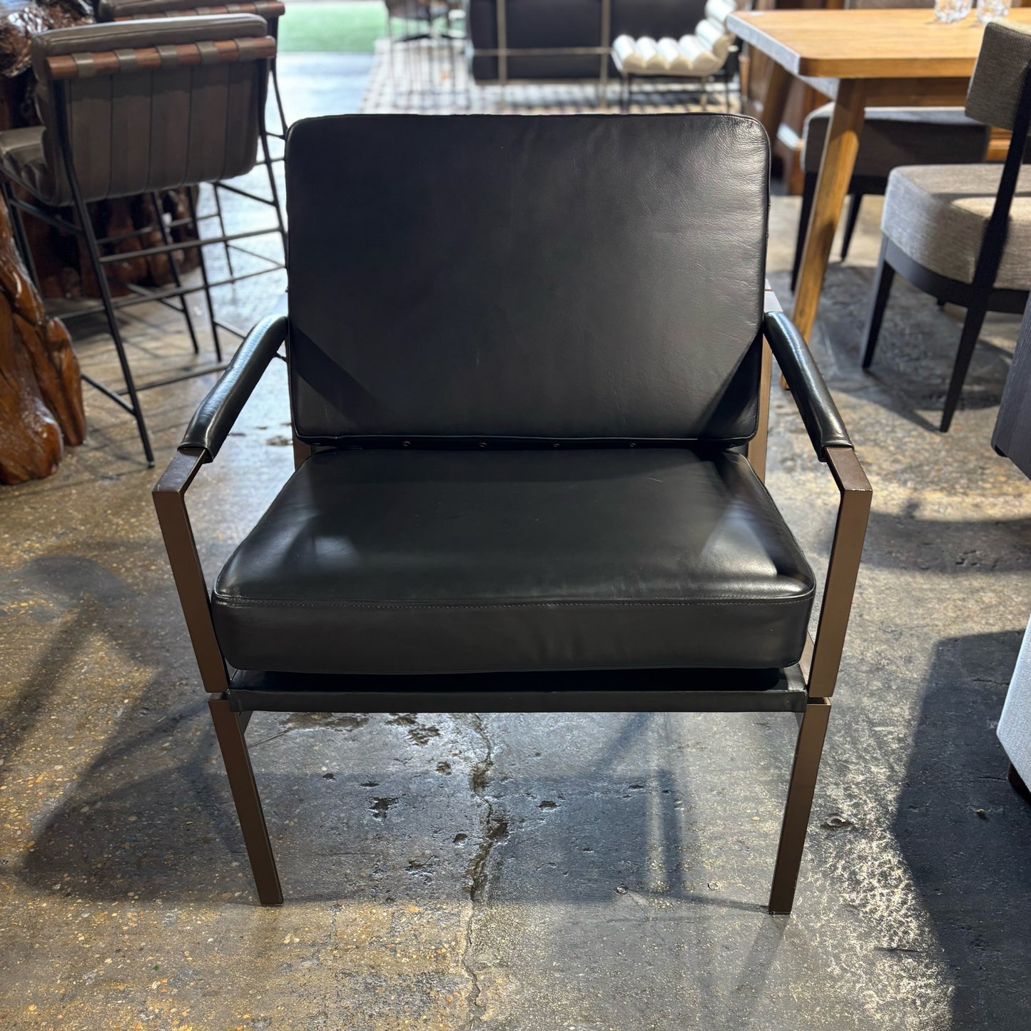 Ashley Puckman MCM Leather Chair 33" H x 29" D x 28.5" W
