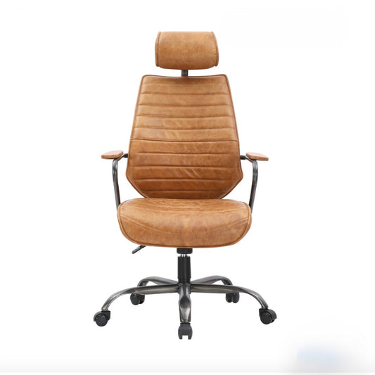 Executive Office Chair, Top Grain Leather, 25.5" x 26"D x 45"H