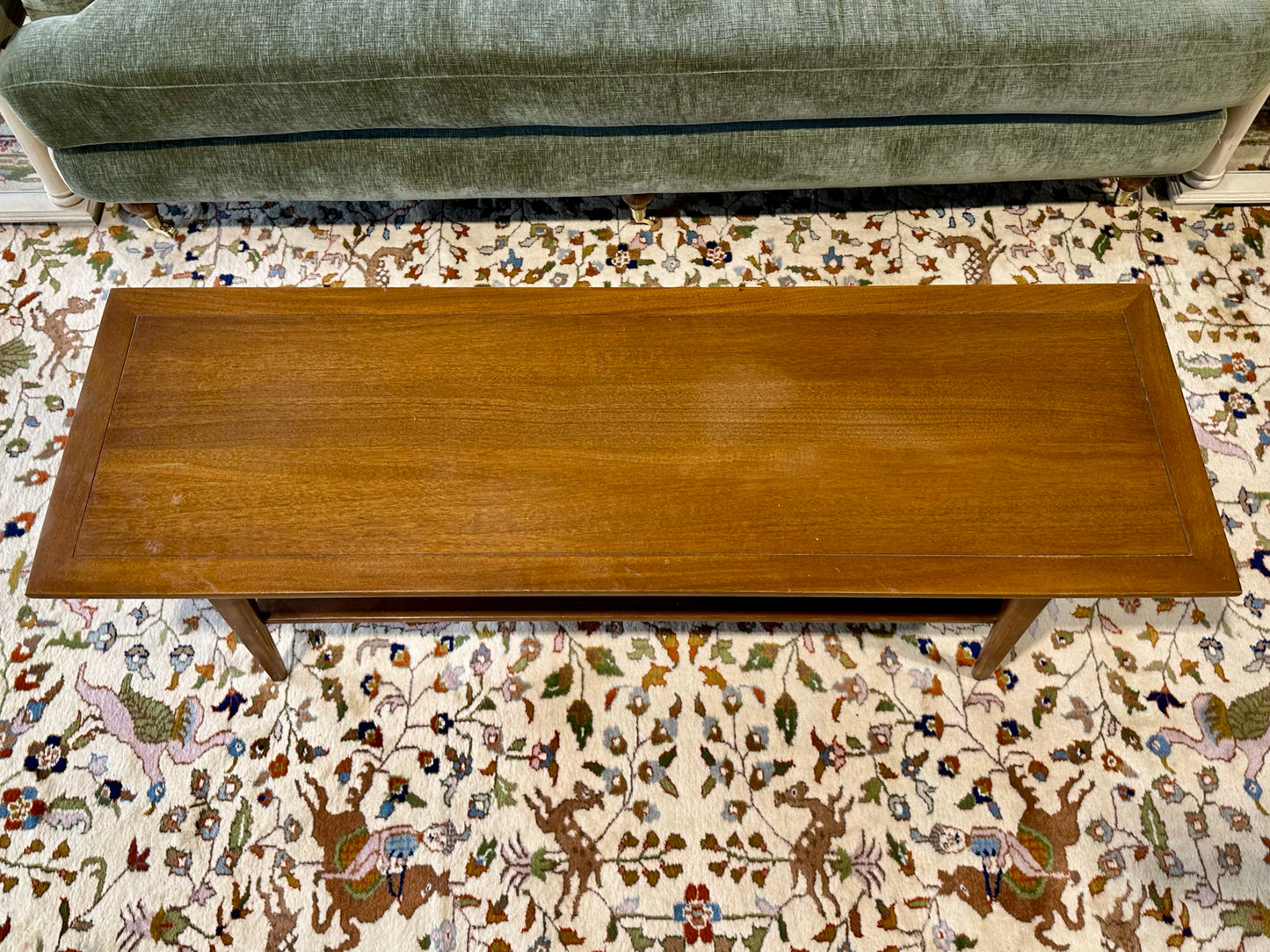 Vintage MCM Rectangular Coffee Table w/ Lower Shelf, 60" L x 19" W x 16.75" H