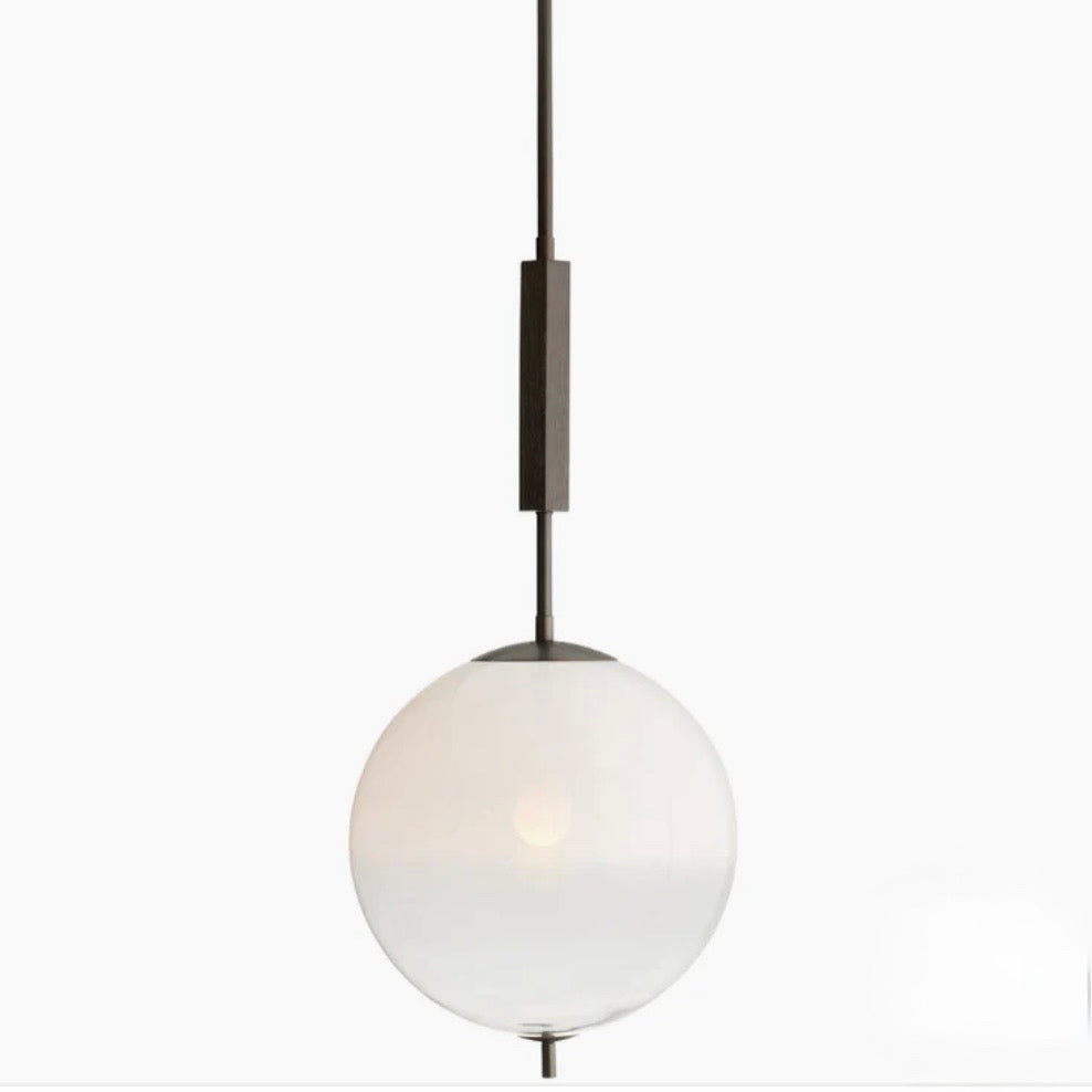 Flagstaff Pendant, Frost Ombre Glass, 38"H x 15"W x 15"D