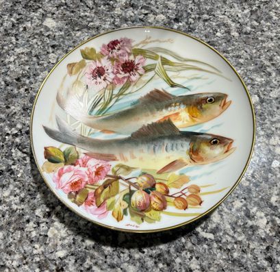 Hand Painted Limoges Plate 9" D x 1.5" H