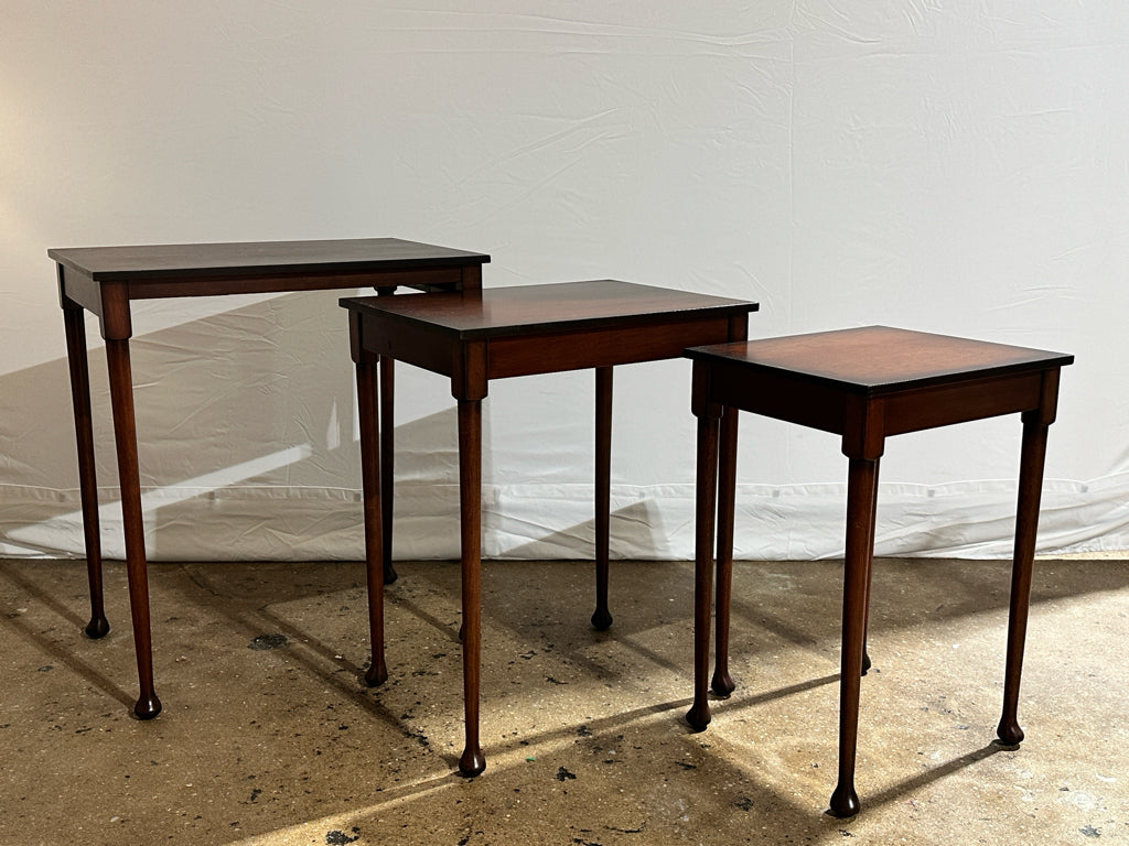 Bombay Co. nesting tables, 16"D x 23"W x 25.5"H