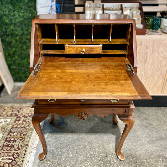 Small Vintage Queen Anne Style Secretary, 25.5"W x 17.5"D x 39"H