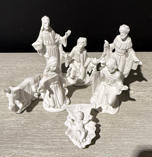 Bisque Nativity, 7 pcs.