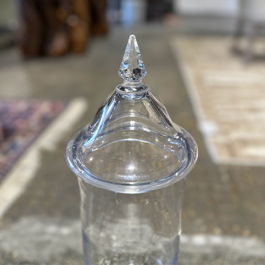 Apothecary Style Beverage Dispenser, Glass & Chrome, 6" Dia x 19" H