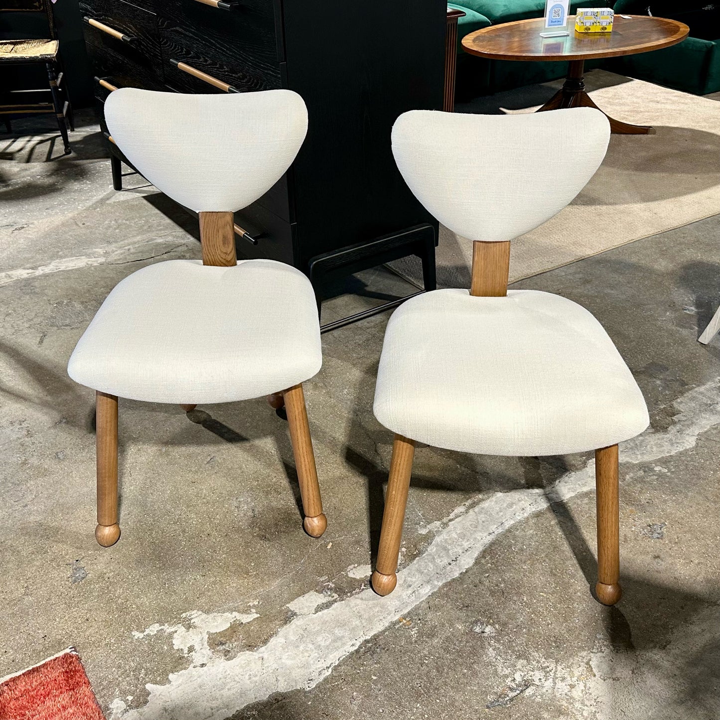 PAIR of Fontaine Dining Chairs by Aimee Song, Ivory Linen, 19" W x 22" D x 33" H