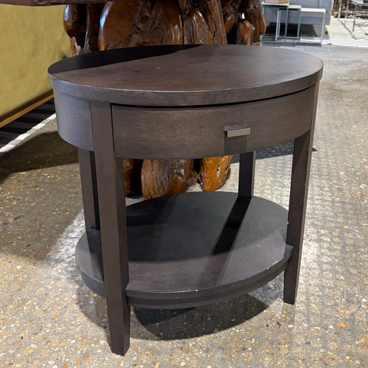 Oval One Drawer Nightstand, 24"W x 18"D x 24.5"H