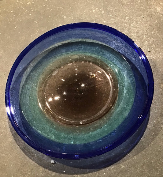 Hand Blown Glass Decorative Bowl 19" Round