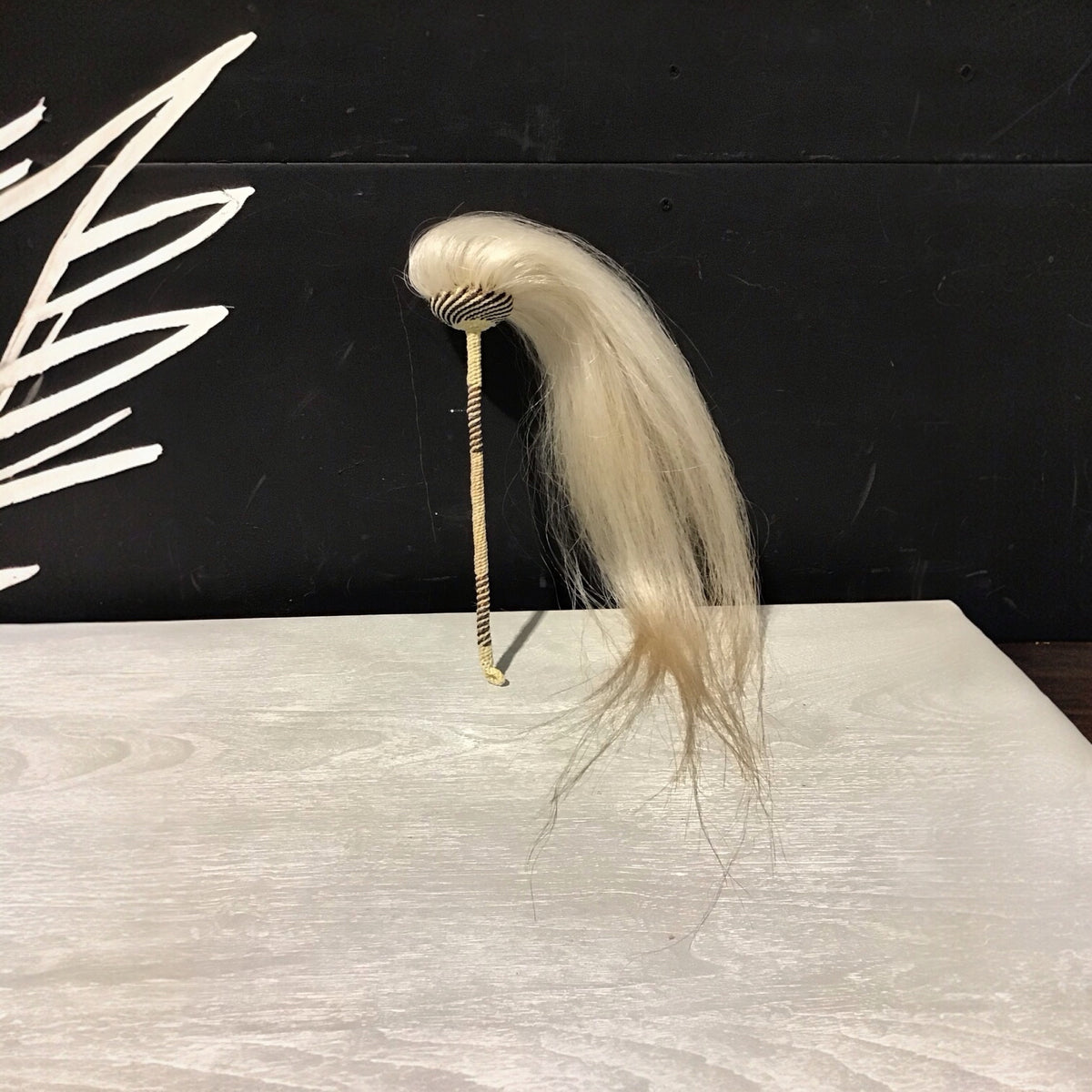 Horse Hair Fly Wisk with Braided Handle 20" Diam x 12L