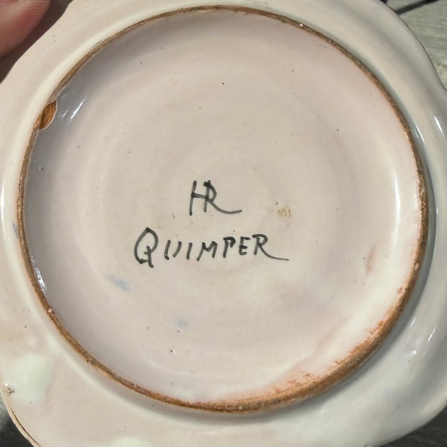 VTG Henriot Quimper Faience Cup & Saucer, 4.75"W x 4.5"D x 2.75"H