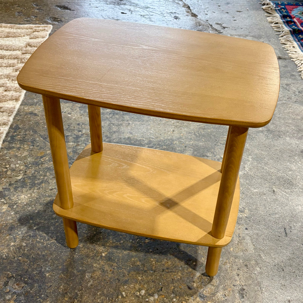 NEW Serif side table, oak, 20" W x 14" D x 21" H